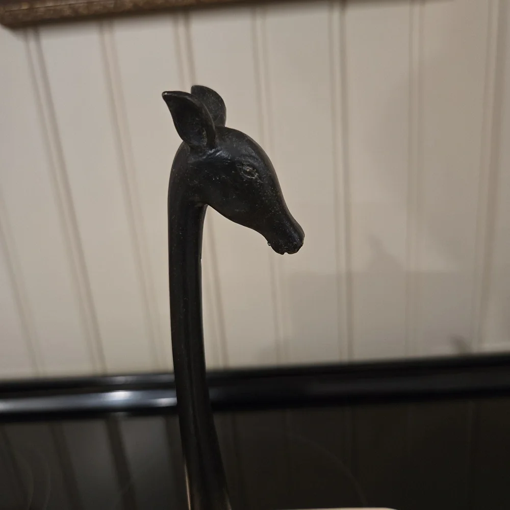 Elegant Black Resin Giraffe - Picture 3 of 4